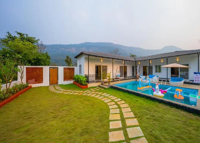 Saffronstays Turquoise Maison - 3Br Pool Villa With Jacuzzi, Bonfire & Fruit Garden Near Lake Kalote, Karjat