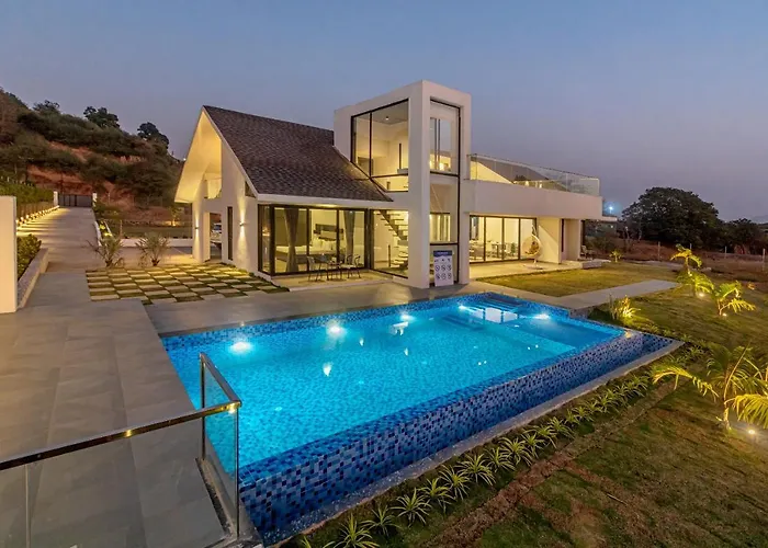 Saffronstays Stargazer, Karjat - Luxury Pool Villa With Lake View
